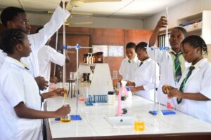Students Conducting Chemistry Experiment