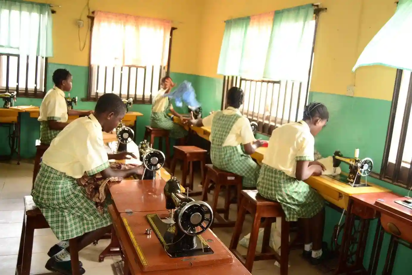 Students in Garment Making Class